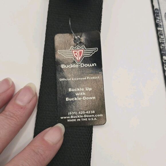 Buckle Down Harry Potter The New York Ghost Mens Belt Black White Cut To Size - Picture 4 of 8